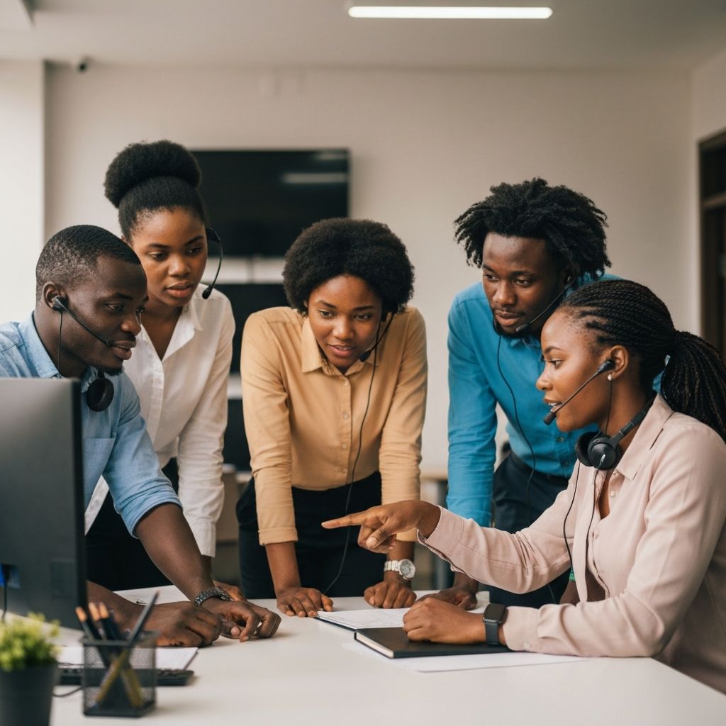 Professional African call center team